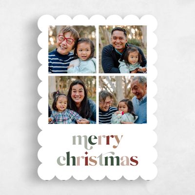 Green Scalloped Holiday Card - Langtree Portrait