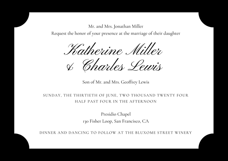 Blake Landscape | Black | Zola Wedding Invitations