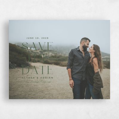 Dark Olive, Green Wedding Save the Date - Conrad Photo