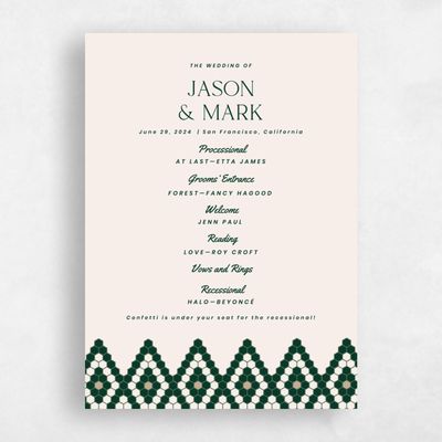 Dark Forest, Green Wedding Program - Metropol