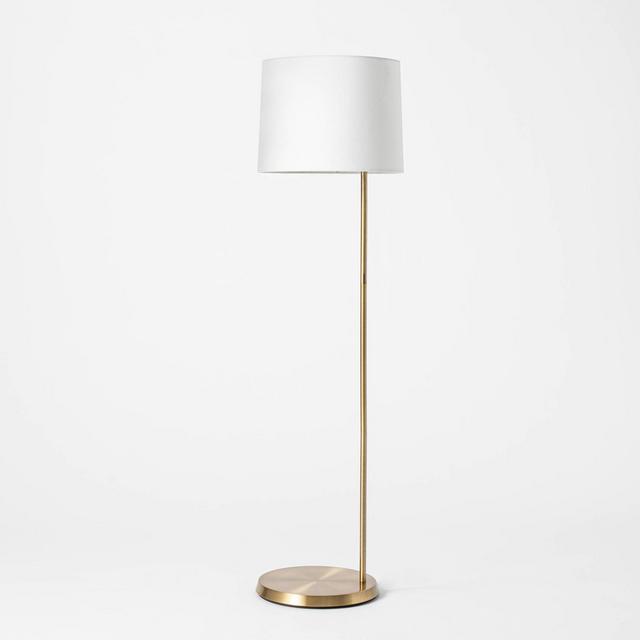 Offset Base Floor Lamp Brass (Includes LED Bulb)- Threshold™ designed with Studio McGee