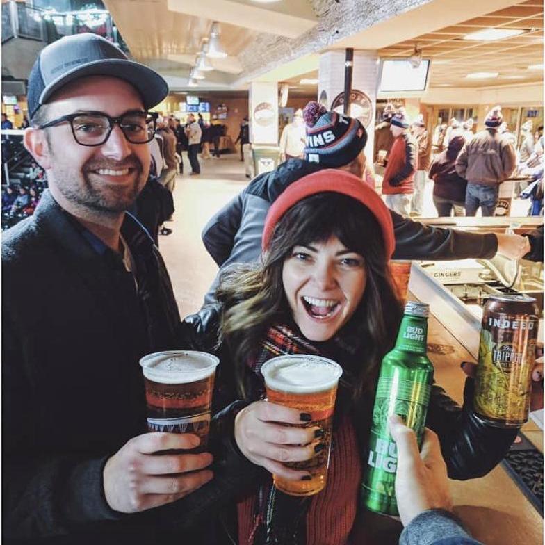 The first known picture of us as a couple! Taken by our friend Kyle at the last Twins home game of 2018.