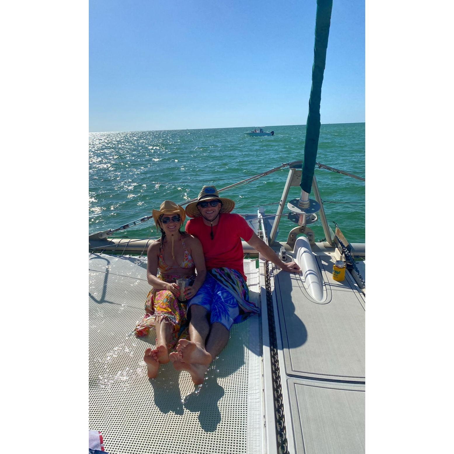 Naples, FL - Our first ride together on the cool beans catamaran (April 2024)