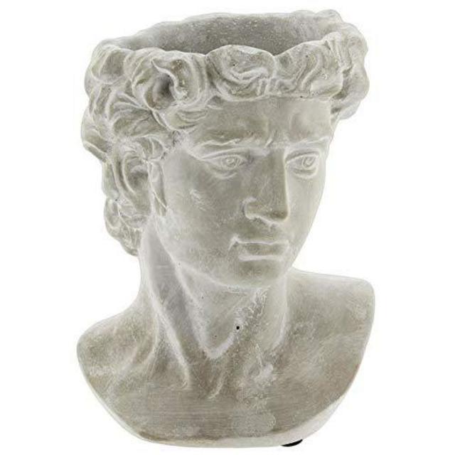 Lucky Winner Greek Statue Head Cement Planter (9")