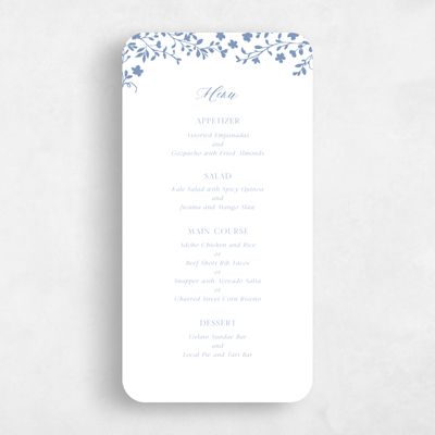 Blue Rounded Wedding Menu - Ysabeau