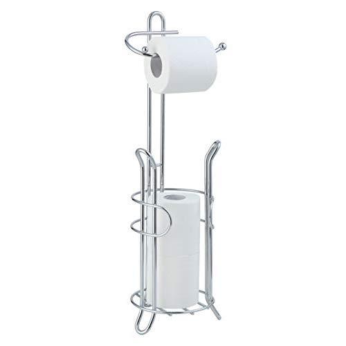 LCUS SunnyPoint Bathroom Toilet Tissue Paper Roll Storage Holder Stand with Reserve, The Reserve Area Has Enough Space to Store Mega Rolls; Chrome Finish (Chrome)