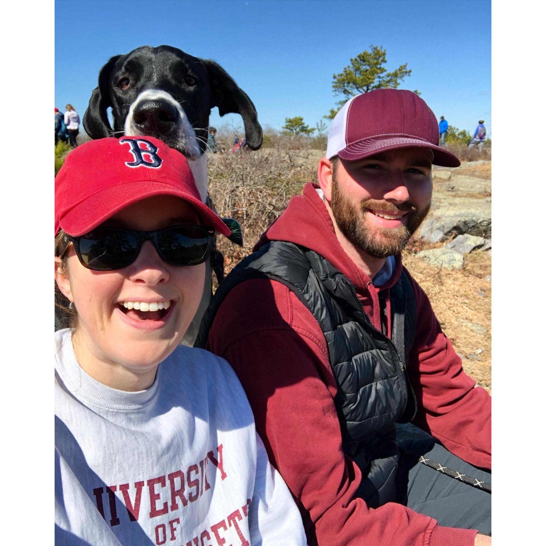 Macaroni's first hike! We love hiking!!!