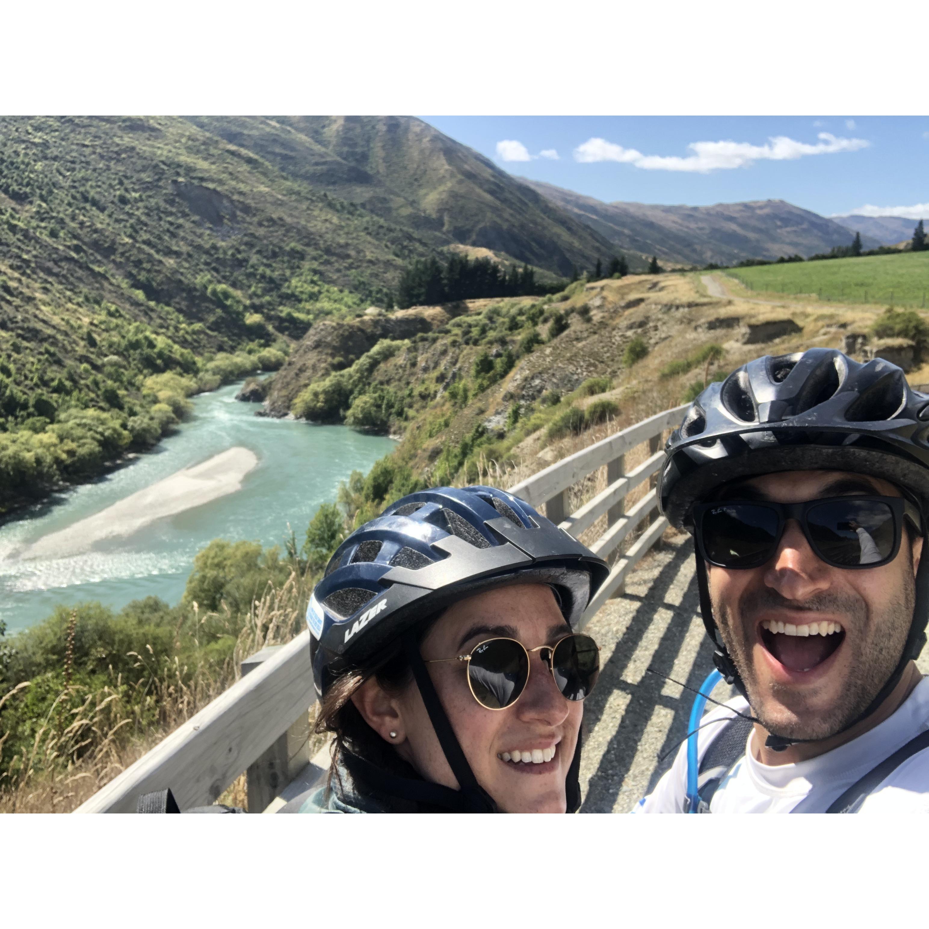 Who doesn't like a mountain bike wine tour ride? Queenstown, New Zealand