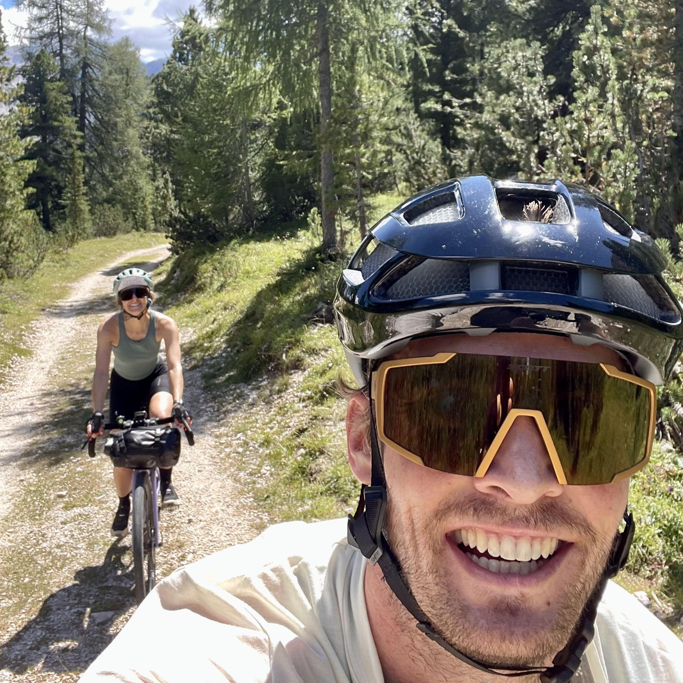 Naive faces about to get our butts kicked in The Dolomites