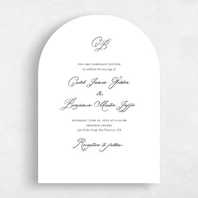 White Arch Wedding Invitation - Imarige Portrait