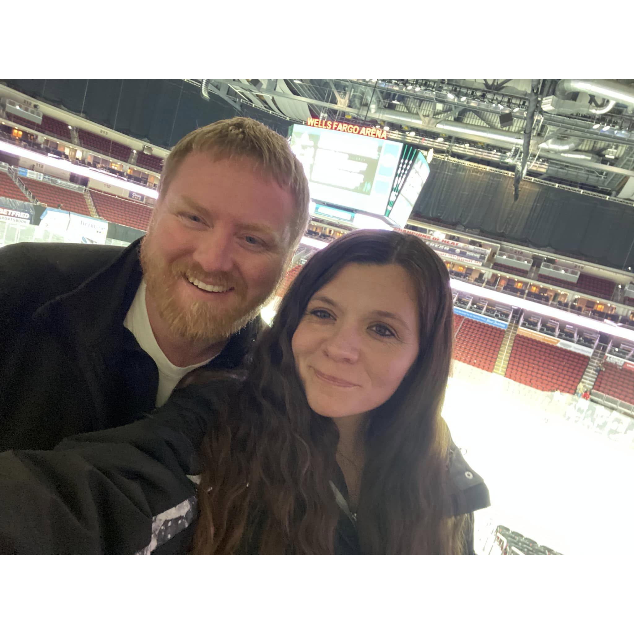 Having 6 kids between us both, dating could get a little tricky, but we always made it a priority!! This was at our first Iowa Wild game together...