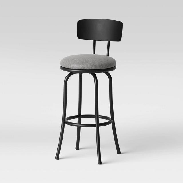 Adjustable Height Metal Back Barstool Black - Room Essentials™