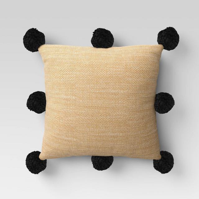 Hermosa Poms Outdoor Throw Pillow Light Brown - Opalhouse™