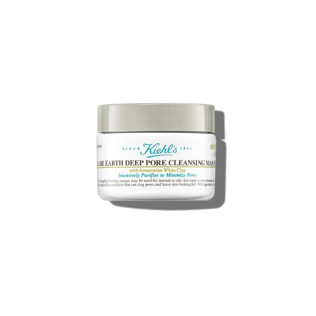 Kiehl's Rare Earth Deep Pore Cleansing Mask, Oil-Minimizing Face Mask for Clogged Pores, Detoxifies & Refines Skin, Absorbs Excess Oil, with Amazonian White Clay & Aloe Vera
