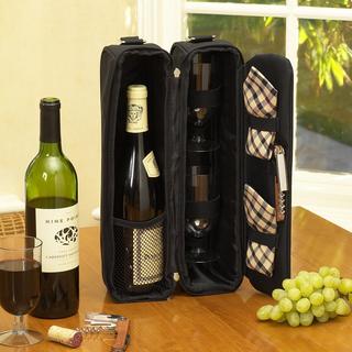 Insulated Wine Cooler Bag with Glasses & Corkscrew