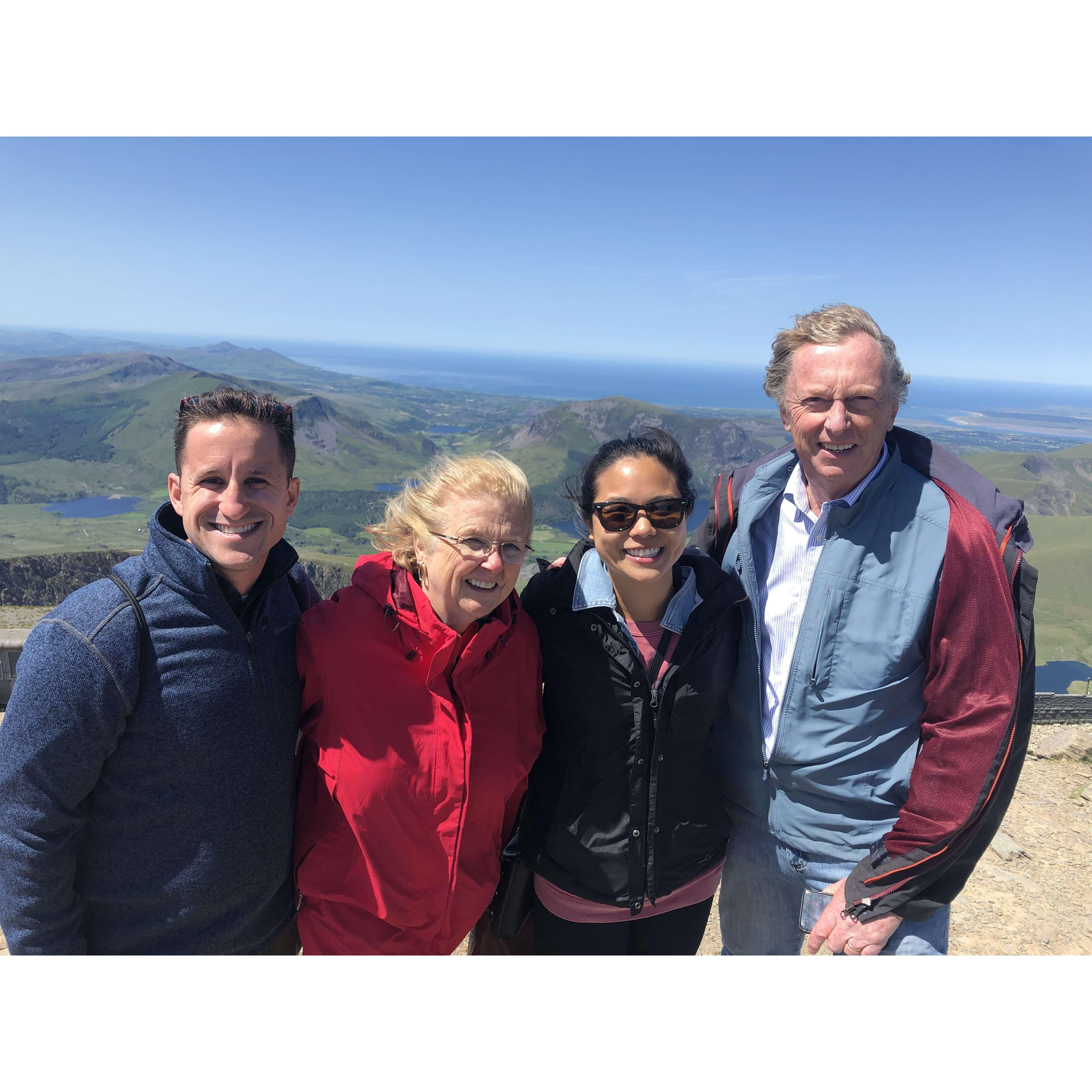 At the top of Snowdon with Jake's family