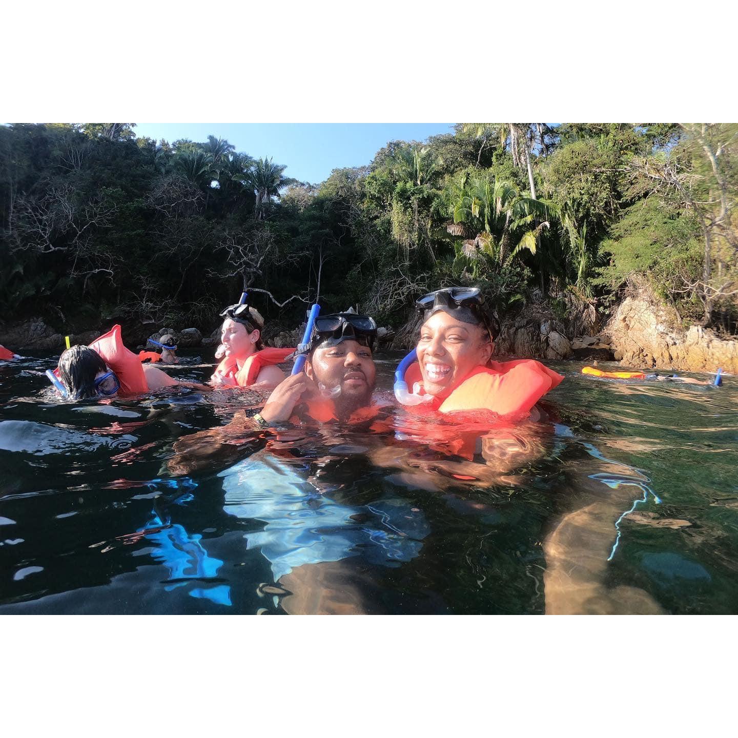 Our first time snorkeling in Mexico.