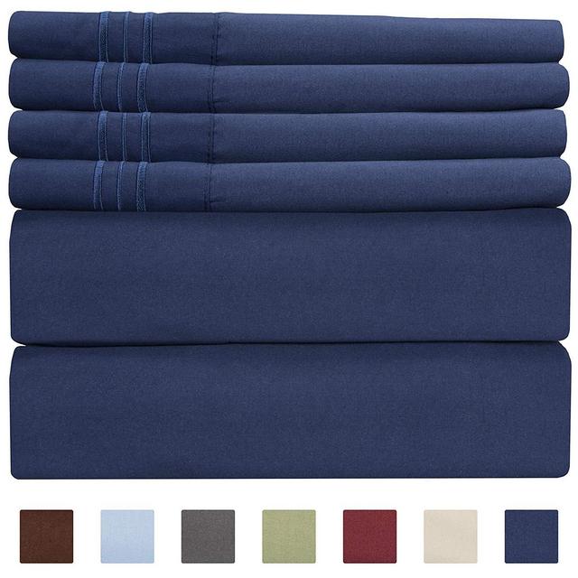 CGK Unlimited - King Size Sheet Set - 6 Piece Set - Hotel Luxury Bed Sheets - Extra Soft - Deep Pockets - Easy Fit - Cooling Sheets - Wrinkle Free - Royal Blue - Navy Blue Bed Sheets - Kings Sheets - 6 PC
