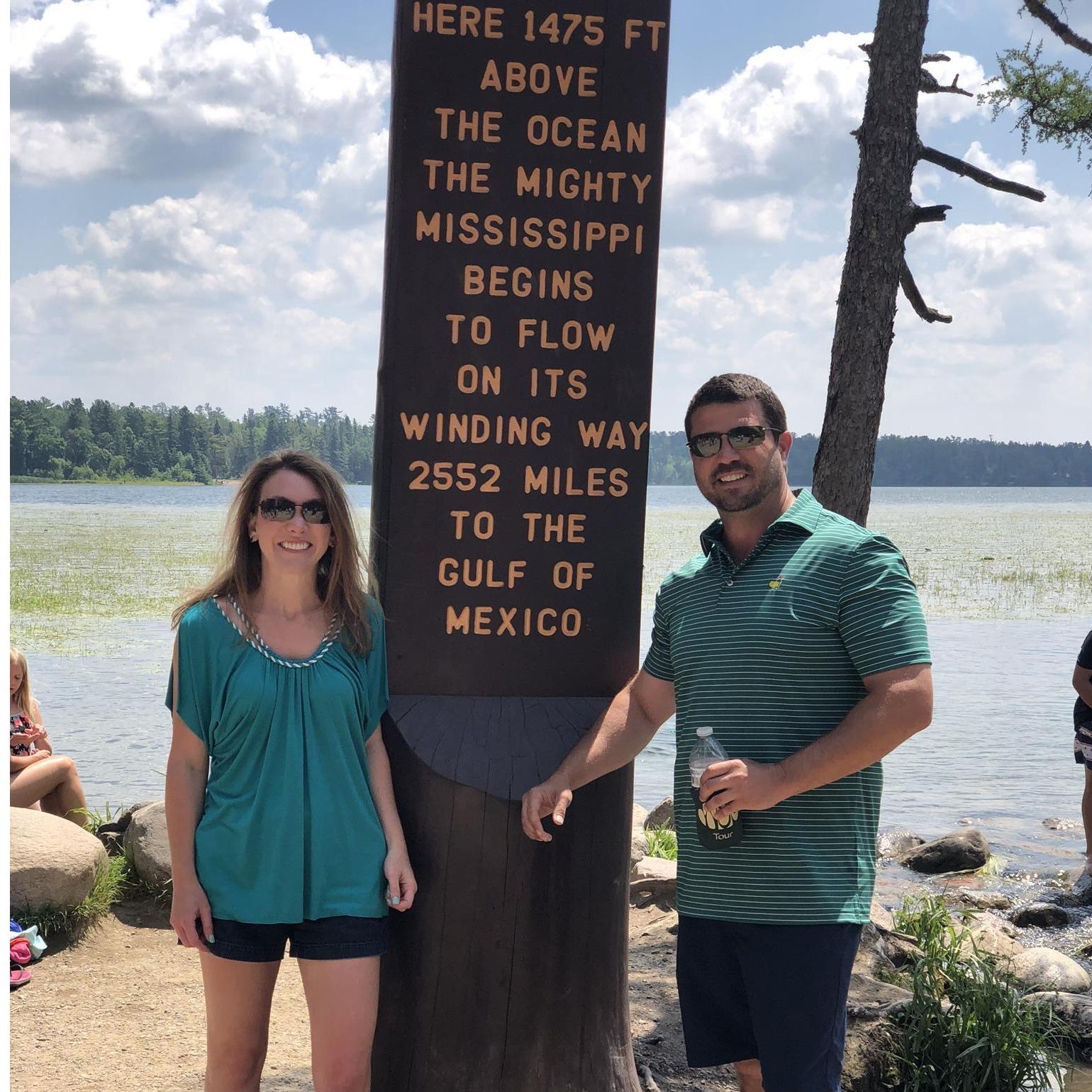 Just after walking across the head of the Mississippi River together!