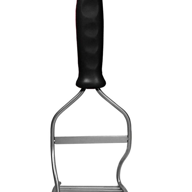 Kitchen Innovations Perfect Masher - World's Best Handheld Masher and Blender - Stainless Steel Blades with Ergonomic Rubber Handle - Black