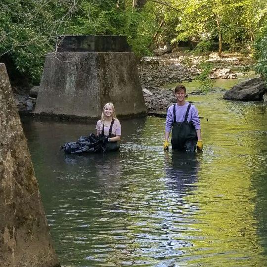 Cleaning up Second Creek. April 2021.