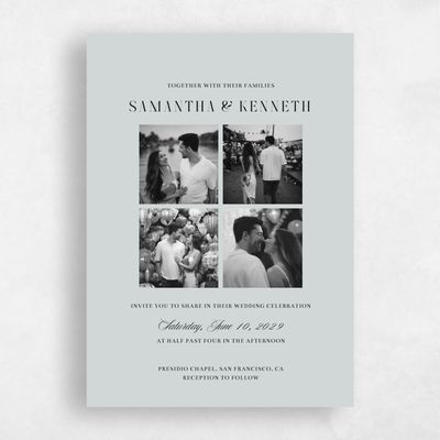 Grey Wedding Invitation - Cillian Multiphoto