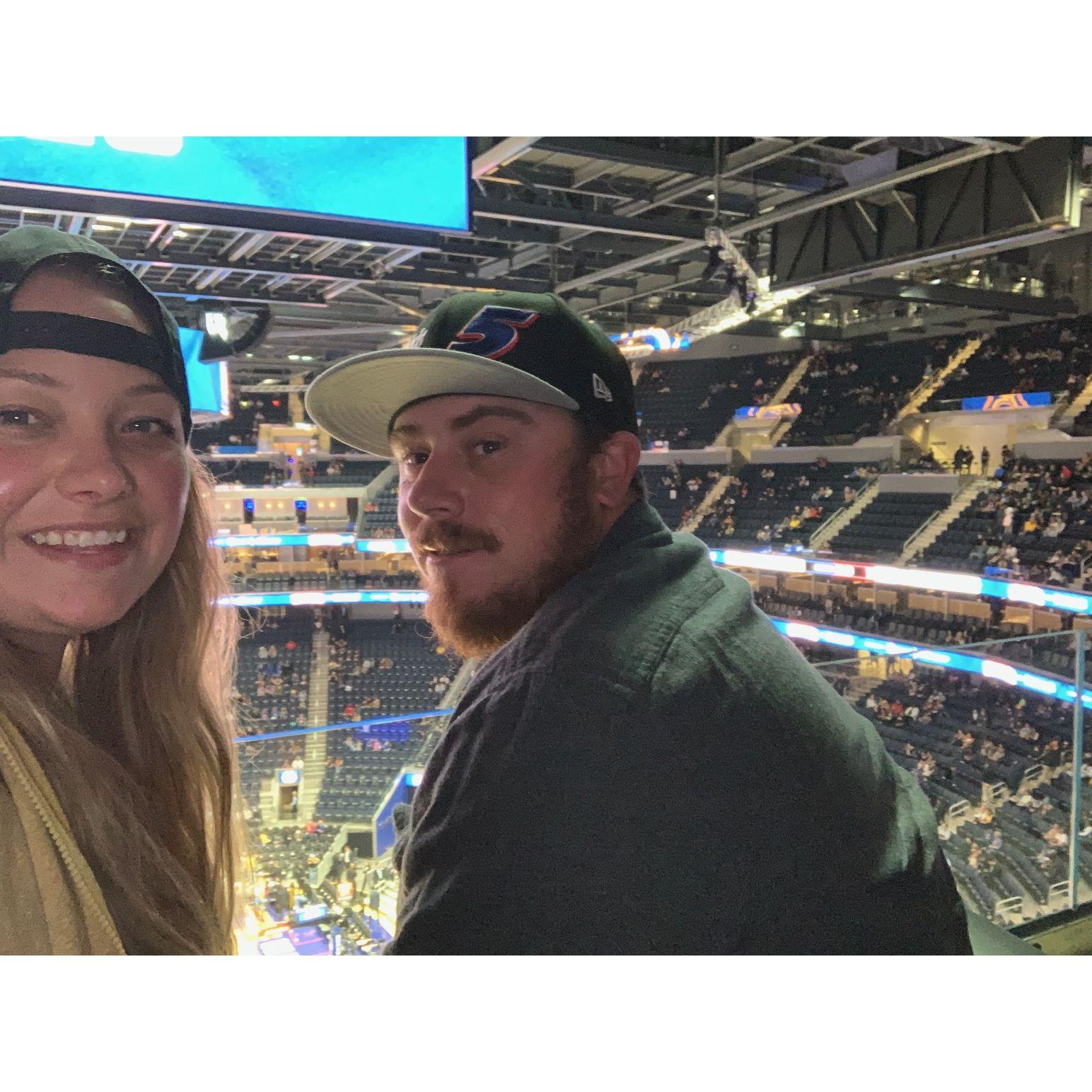 During wedding planning, Brandy and Brandon went to a basketball game in SF.