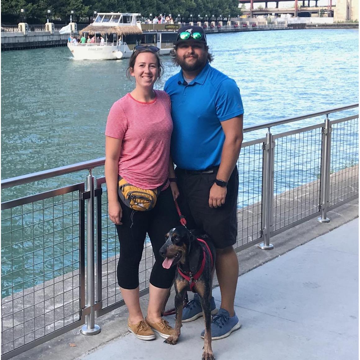 We spend a lot of time walking the Chicago Riverwalk with Ruby in the summer
