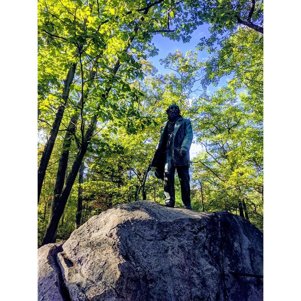 A statue of Walt Whitman, Susan's favorite, at Bear Mountain Park, New York.