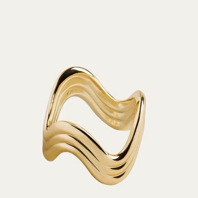Gold-Tone Ripple Napkin Rings Jewels, Set of 4