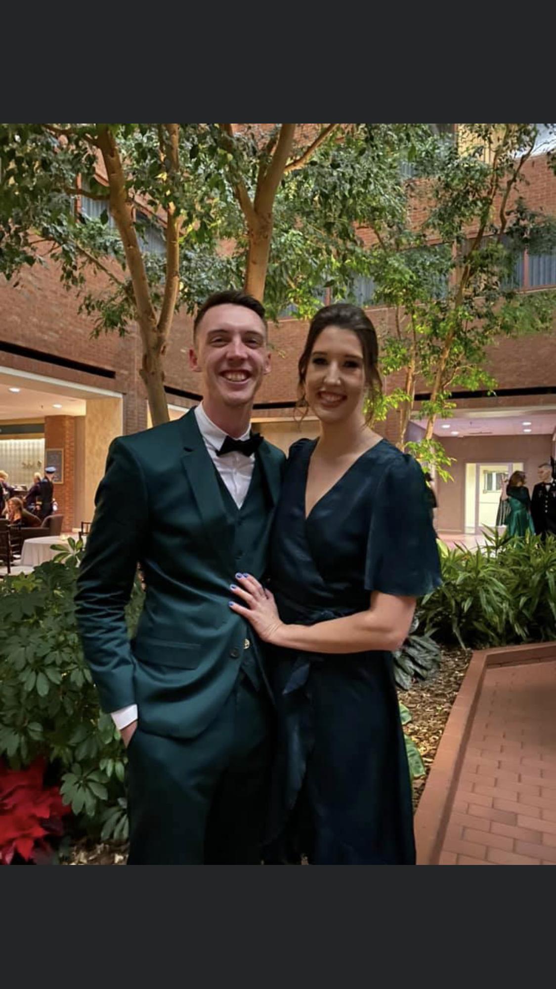 Our first work holiday party as a couple! We officially "met" at the previous year's party, but both had other dates so we didn't talk much. He asked me out one week later and we've been inseparable!