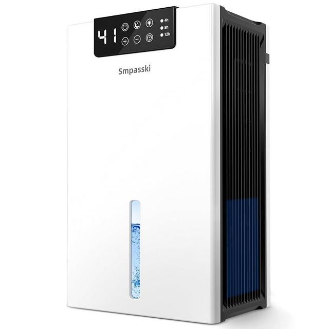Dehumidifier, 98 OZ Dehumidifiers for Basement (1000sq.ft), Dehumidifier for Home with Washable Air Filter, Dehumidifiers for Bathroom Bedroom, Auto Shut Off and Timer Setting, Drain Hose, Withe