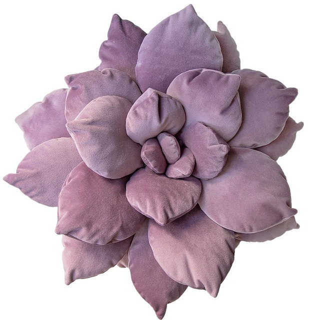 Hearthfire Hygge 3D Large Succulent Pillow | 17" Soft Purple Leaf Pillow, Flower Shaped Pillow | Succulent Decor Cactus Pillow | Funky Throw Pillows Cactus Plush | Succulent Pillows Aesthetic