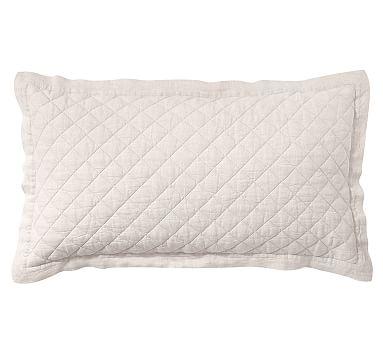 Belgian Flax Linen Diamond Quilted Sham, King, Natural