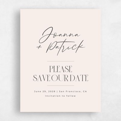 Linen, Beige Wedding Save the Date - Hannegan Portrait