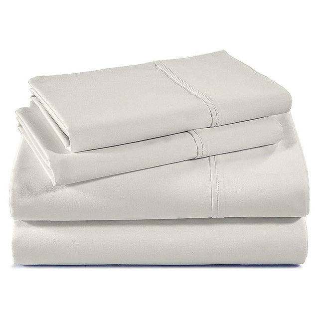 My-Giza-Sheets 100% Certified Long Staple Giza Cotton King Size Sheets Set (Ivory)