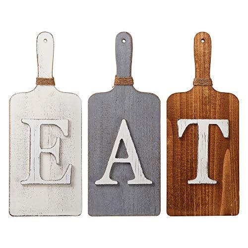 Barnyard Designs Eat Sign Wall Decor Rustic Primitive Country Farmhouse Kitchen Home Decor Sign 15” x 6” (Each)