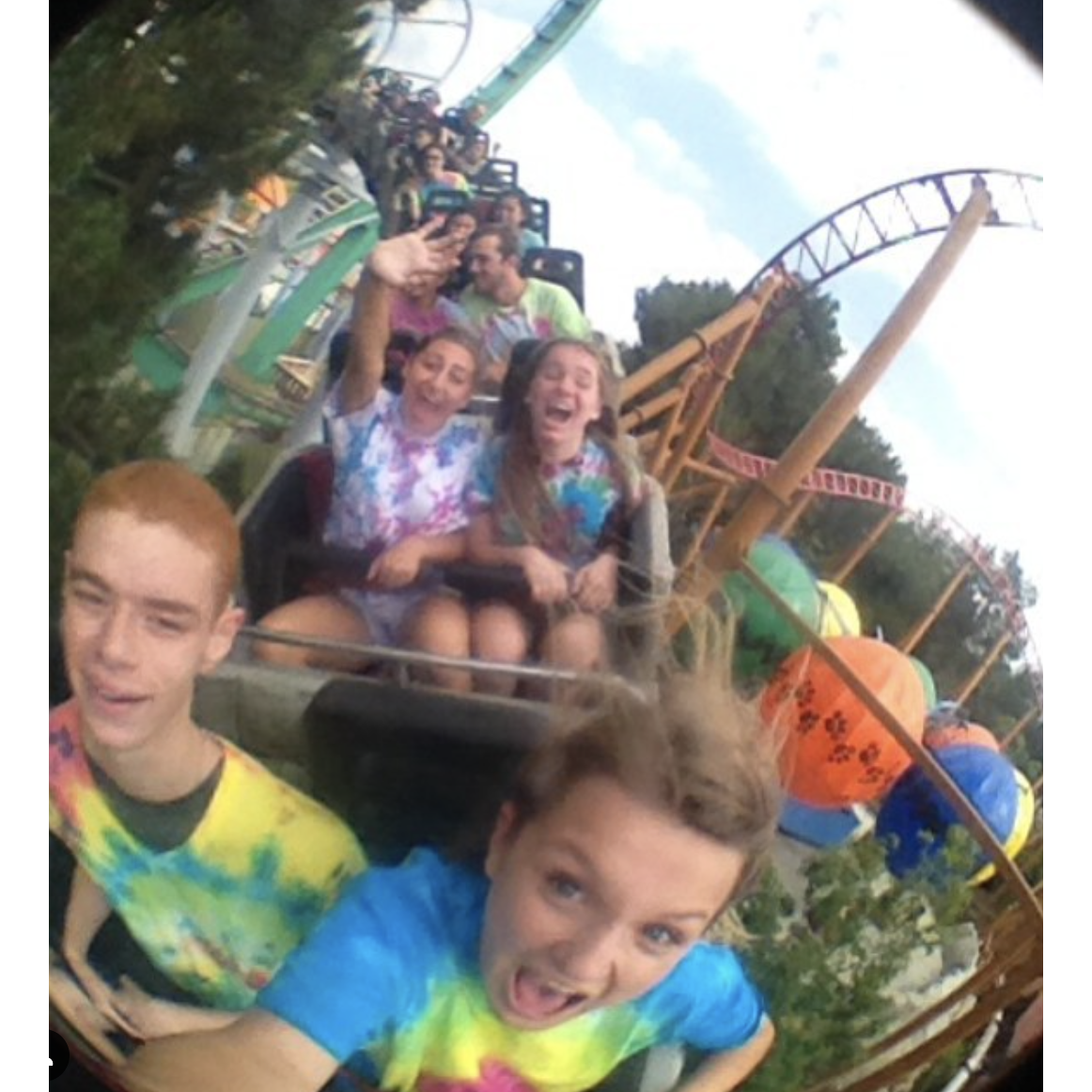 August 2015 - 16 years old; being bold enough to sit on a roller coaster together