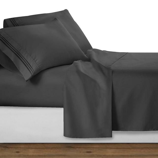 Clara Clark King Sheets Set, Deep Pocket Bed Sheets for King Size Bed - 4 Piece King Size Sheets, Extra Soft Bedding Sheets & Pillowcases, Charcoal Gray Sheets King