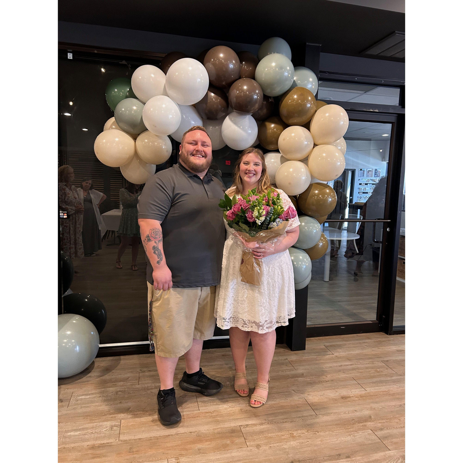 Austin surprised me at my bridal shower!