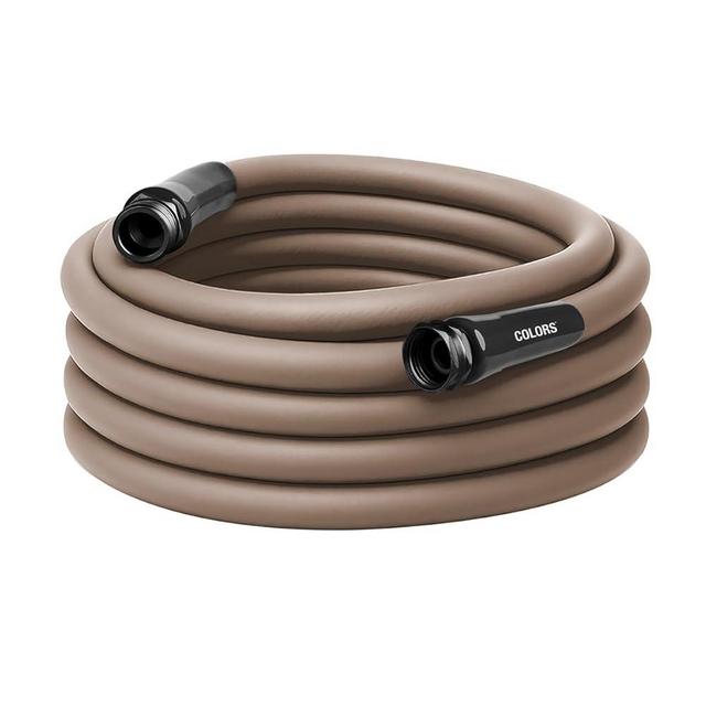Flexzilla Colors Garden Hose 5/8 in. x 50 ft., Lightweight All-Weather Water Hose, Durable and Flexible, Leak-Free Connections, Brown Mulch