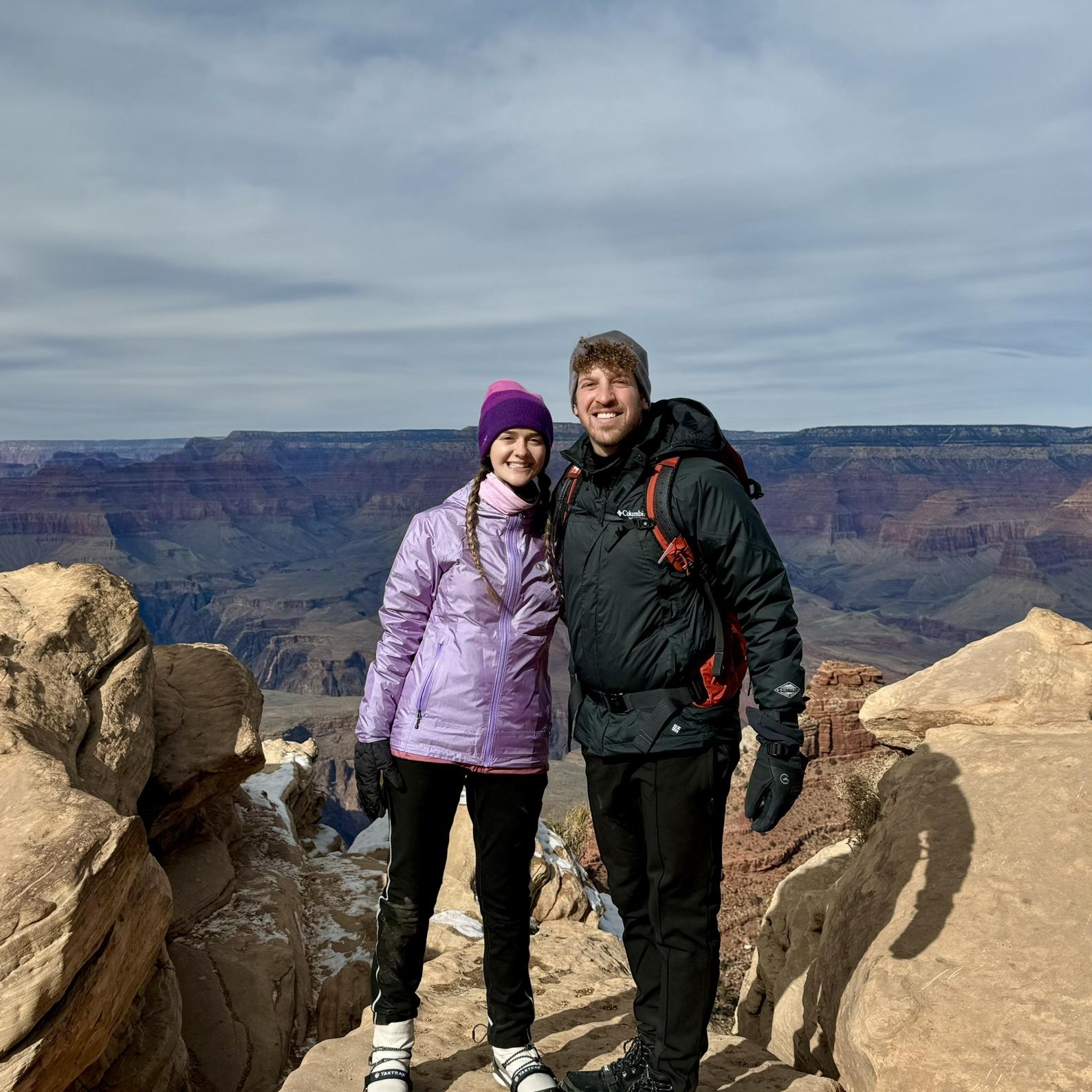 Hiking in the Grand Canyon, January, 2024.