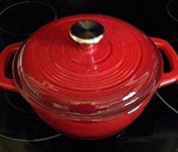Enameled Cast Iron Dutch Oven – Red Color with Lid, 3.2-quart - by Utopia Kitchen