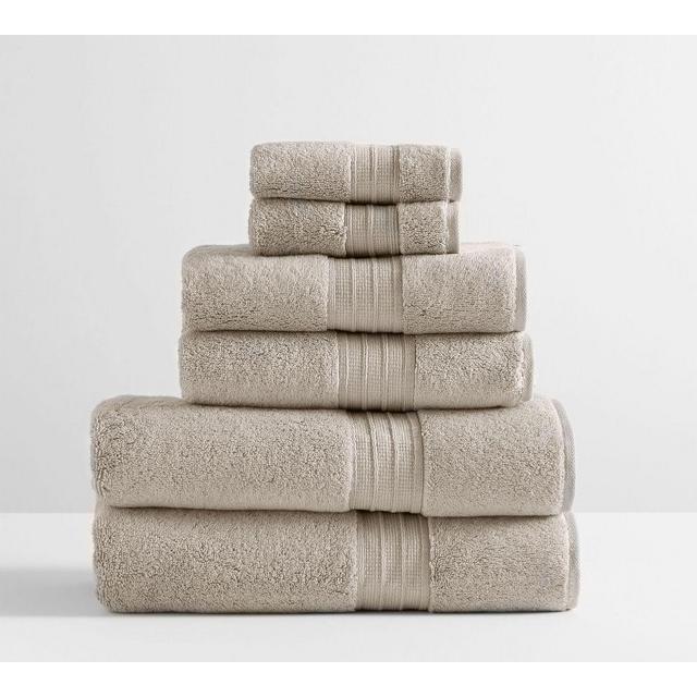 Hydrocotton Organic Bath, Hand, & Washcloth Towels, Set of 6, Taupe