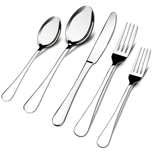 40 Piece Silverware Set for 8, Stainless Steel Cutlery Set Knifes Forks Spoons Flatware Sets, Tableware Utensil Sets for Home, Dishwasher Safe