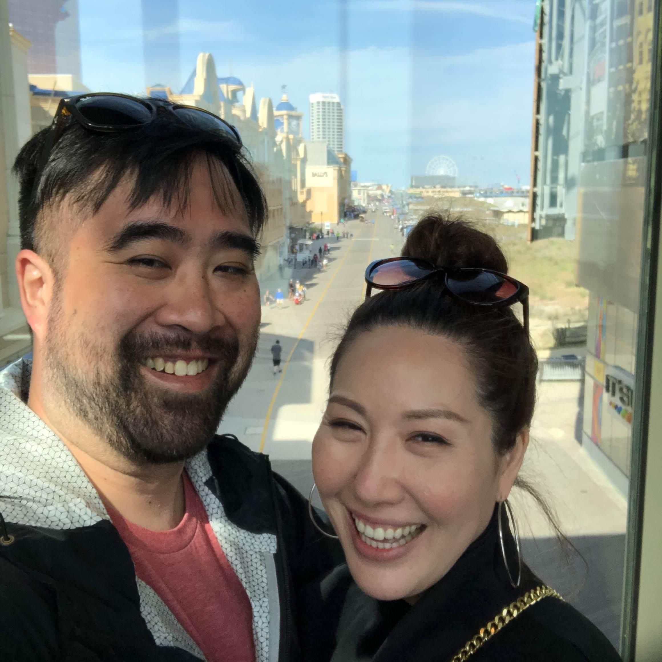 Celebrating engagement at Atlantic city 