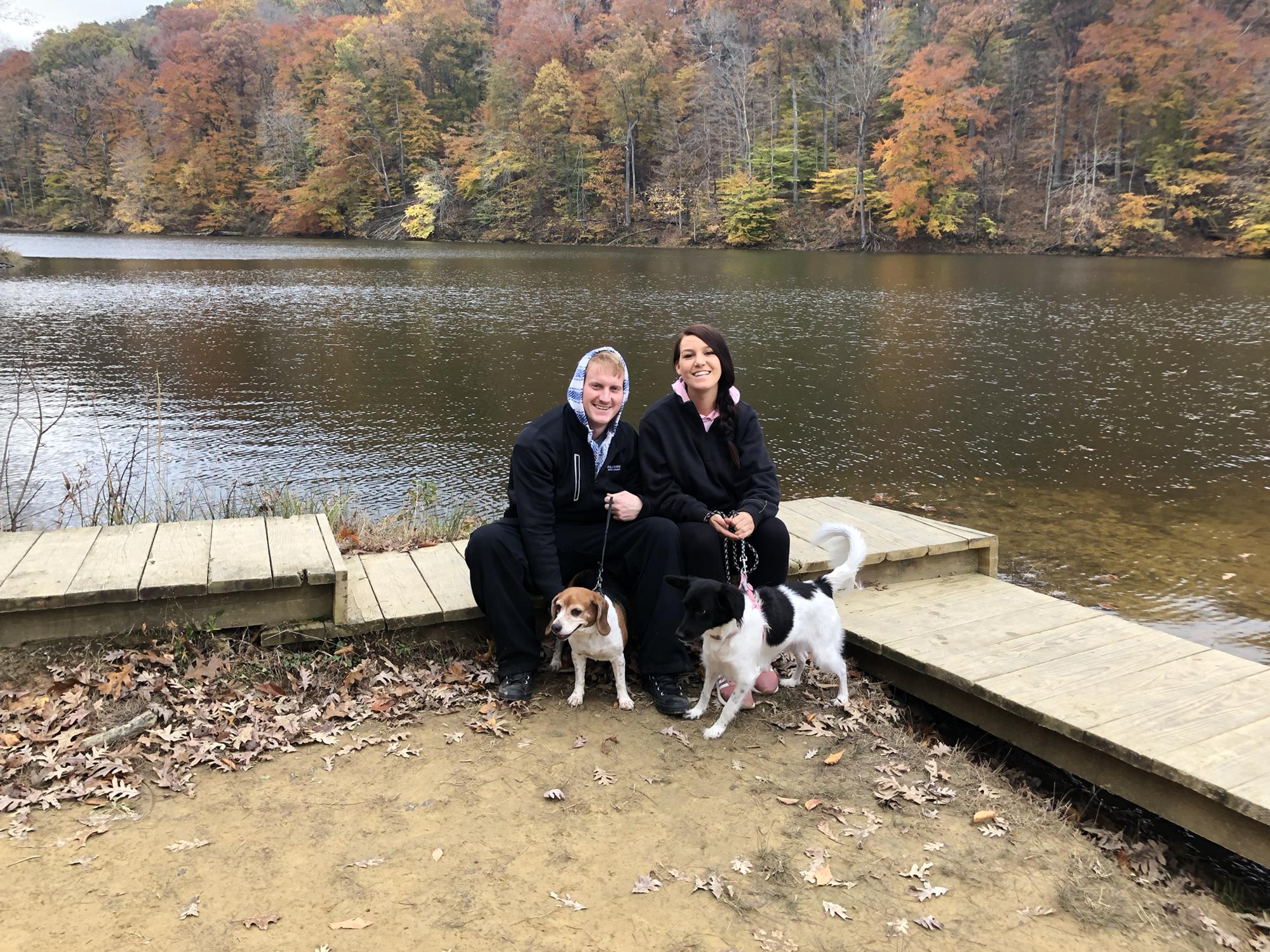 Hiking with the dogs in Brown County, IN