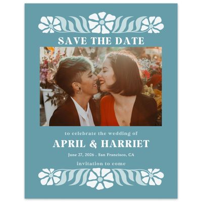 Teal Ocean, Blue Wedding Digital Save the Date - Bellefleur Photo