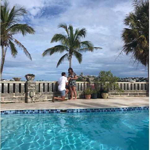 Jeff popping the question in Bermuda