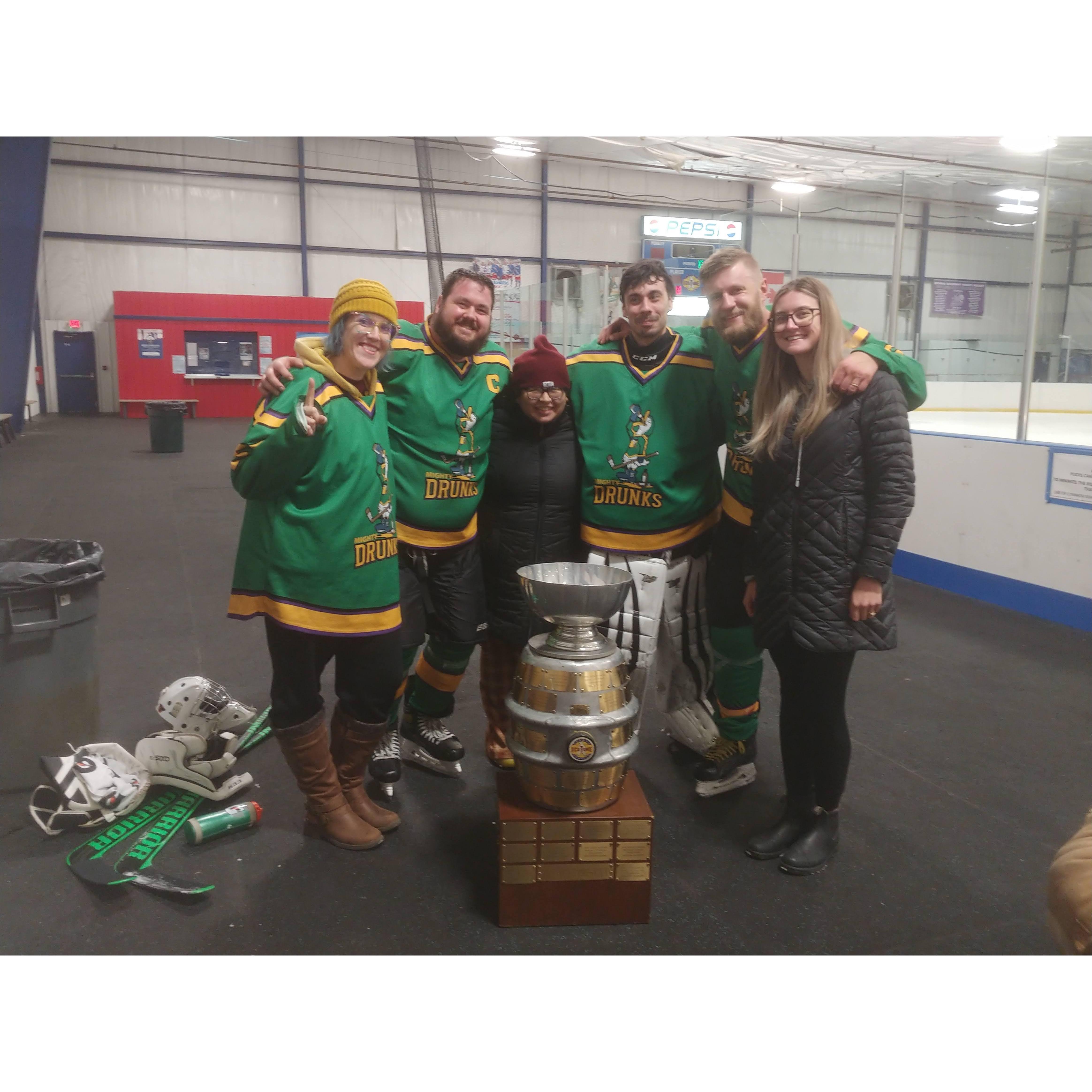 In between then and now, we won another championship! We are so thankful for our hockey friends.
(December 2021)